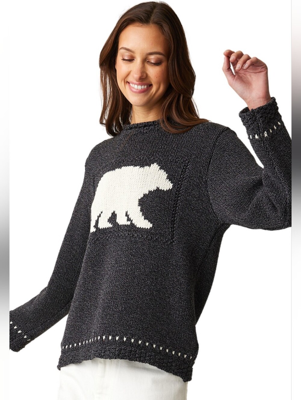 Cotton Country By Parkhurst Laurentian Bear Knit Sweater